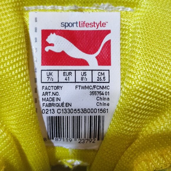 Puma Runner Suede & Mesh Sneakers men size 8.5 (EU41) green and yellow Brazil - Picture 7 of 11